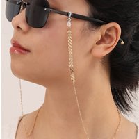 Trendy Metal Leaf Shaped Silicone Anti Drop Glasses Strap Accessories Mask Chain