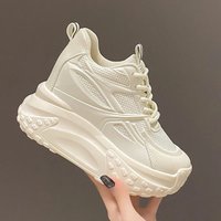 Hollow Heels 10cm Sneakers Chunky Casual Autumn Spring Platform Wedge High Fashion Breathable Summer Shoes
