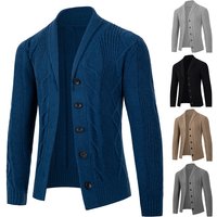 2023 autumn winter sweater jacket casual popular single breasted lapel long sleeved knitted cardigan