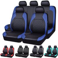 9pcs/set Quilted Car Seat Cover Single Line Bracket Leather PU Leather For Automobiles