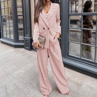 Women's new fashion long-sleeved casual loose suit trousers suit two-piece set