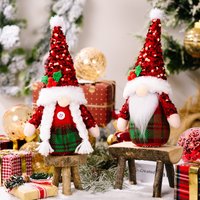 Christmas Decorations Sequin Cap Faceless Doll Rudolph Doll Christmas Gnome Ornaments