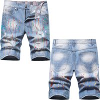 clothing stock 2024 ashion brand jeans straight slim trousers trendy Denim Shorts