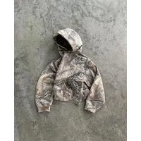 High Street Hip Hop Oversized Camo Hoodies Y2K Retro Hoodie Printed Camouflage Pattern Pullover Sweatshirts