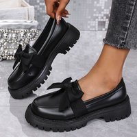 Vintage Little Leather Shoes Thick Soles Mid heels