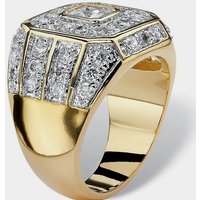 Unisex men's gold plated zircon ring hot trend jewelry hip hop ring best selling