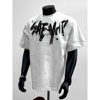 American Retro Trendy Brand Letter Printing T-shirt Men's Oversize Versatile Half-sleeve T-shirt Top