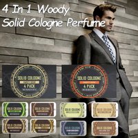 4In1 Pheromone Solid Cologne Woody Scent Set Lasting Fragrance Release Charming Confidence Pocket Deodorant Solid Balm