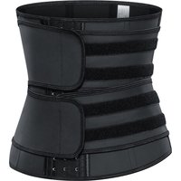 Sweating detachable double waistband 9-bone latex belly belt shaping body reinforcement zipper belly corset