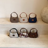 Kids Shoulder Bag - Leopard & Plaid Print Mini Handbag For Boys & Girls