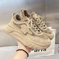 Women’s Shoes New Spring Breathable Cloth All Match Student Sports Thick Bottom Heightening Running Shoes