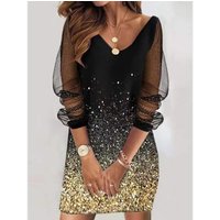 Clothing Sequined See Through Mesh Dress