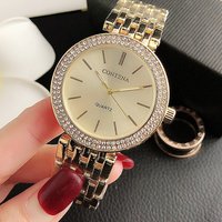 Watches Luxury Stainless Steel Rhinestone Quartz Wristwatches Fashion Top Brand Bracelet Zegarek
