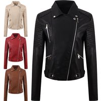 Clothing leather jacket autumn winter PU short leather oblique pull slim motorcycle suit