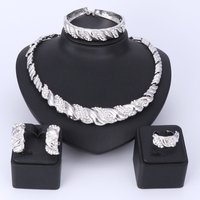 Women Nigerian Wedding African Beads Crystal Bridal Necklace Earring Ring Ethiopian Jewelry Sets
