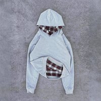 Oversized Plaid Hoodie – Streetwear Pullover Checkered Print Hip Hop Inspired Heavyweight Sweatshirt 