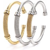 Bangles Cable Rope Open Bracelet Stainless Steel Rope C Type Adjustment Unisex Style