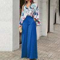 Clothing 2025 Printed Shirt Sleeve Ins Style Elegant Long Pants Fashion Winter Outfit Set