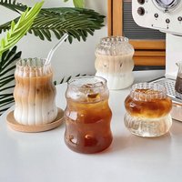 Internet famous glass coffee breakfast milk ins wind ice American latte cup, juice cold beverage drinking cup