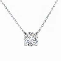 S925 sterling silver plated with 14K gold classic four claw diamond necklace simple temperament women's clavicle chain ins light luxury necklace