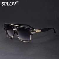 Trendy Sunglasses Square Large Frame Mirror Gradient Clear Lens Metal Shades Anti Light Oculos De Sol UV400