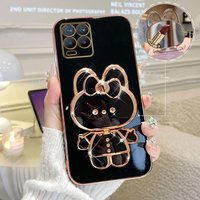 Mirror Plating Phone Holder Case For Oppo Realme 8 Pro 5 5i 6i 8i 9 9i 10 C21 C21Y C11 2021 C25Y GT Master C33 C35 C55 Pro Cover