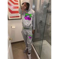 Men’s Clothing Independent Station Spring and Autumn Letter Printing Men’s and Women’s Sports Hooded Sweater Suit Manufacturer Wholesale