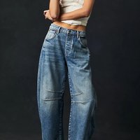 Nordlicht Cross Border European American Hot Selling Wide Leg Loose Jeans Mid Low Waist Washed Denim K306