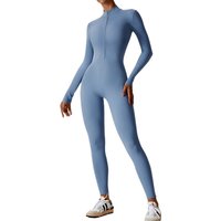 clothing zipper long sleeved yoga jumpsuit high intensity fitness sports jumpsuit