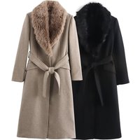 " Long Lapel Wool Coat Winter Street Fashion Outerwear Classic Elegant Warm Overcoat"