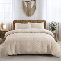Embroidery Diamond Light Khaki Quilt Cover Home Textile Bedding Three Piece Set
