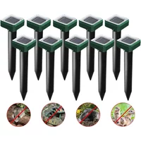 10Packs Outdoor Solar Ultrasonic Vibration Mole Electronic Snake Repeller For Garden Yard Farm Hot Sales