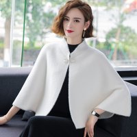 Plush Shawl Cape Short Knitted Cardigan Fashion Solid Coat Cape Fashion Exquisiteness