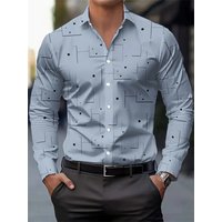 Fashion Polka Dot Digital Print Shirts Casual Breathable Lapel Button Long Sleeve Shirt Clothing Formal Tops