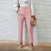 High waisted pants casual slim solid suit pants carrot pants