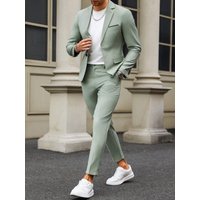 Clothing Simple Solid European Style Slim Button Suit Long Sleeve Jacket Trousers Two Piece Suit WL008+MR7