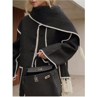 Clothing Fashion Woolen Coat Thickened Loose Jacket Scarf Tassels
