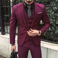 Clothing grooms suit three piece slim casual work suit suit