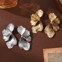Minimalist Women's Flower Personality Exaggerated Metal Style Multi-layer Niche Design Sense Stud Earrings Petal Ear