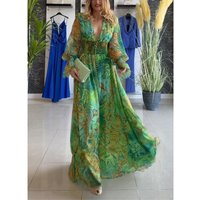 Clothing Sexy Deep V Printed Beach Dress
