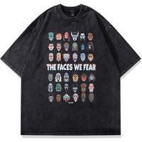 clothing retro old washed printed loose short sleeved T shirt tops clothing brand