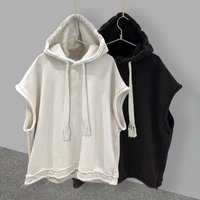 Men's Hooded Sleeveless T-Shirt Solid Color Summer Trend Casual Loose Waistcoat Vest Handsome Ins Trend