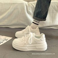 Women's Thick-soled White With Mesh Upper, Trendy Spring And Summer, Stylish For Students, 2025 New Versatile Casual