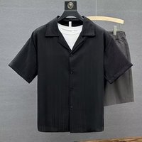 High End Ice Silk Short Sleeved Shirt Summer Fashion Brand Casual Pi Shuai Mid Sleeved Shirt Trendy Half Sleeved Shirt