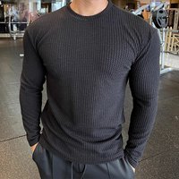 Unbeatable Quality Spring Autumn Long Sleeve Texture Slimming Round Neck Bottom Shirt
