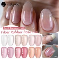 UR SUGAR New Colorful Fiber Rubber Base Coat – Ice Transparent Nail Repair & Construction Gel For Strengthening
