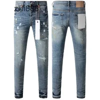 High street Purple jeans Men blue do vintage top quality repair low elevation skinny hold denim trousers pants