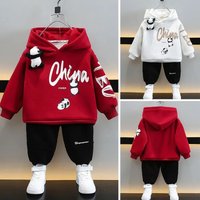 clothing autumn outfit set small medium sized hooded panda hoodie casual pants