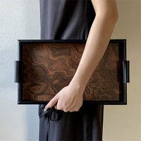 Volcanic Pattern Wholesale High End Retro Vintage Home Living Room Bedroom Aromatherapy Wooden Jewelry Tray