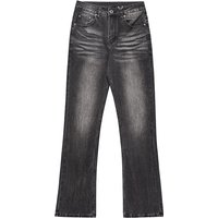 Men's Clothing Retro Washed Distressed Flared Jeans For Men And Women High Street Trendy Loose Casual Versatile Casual Trousers